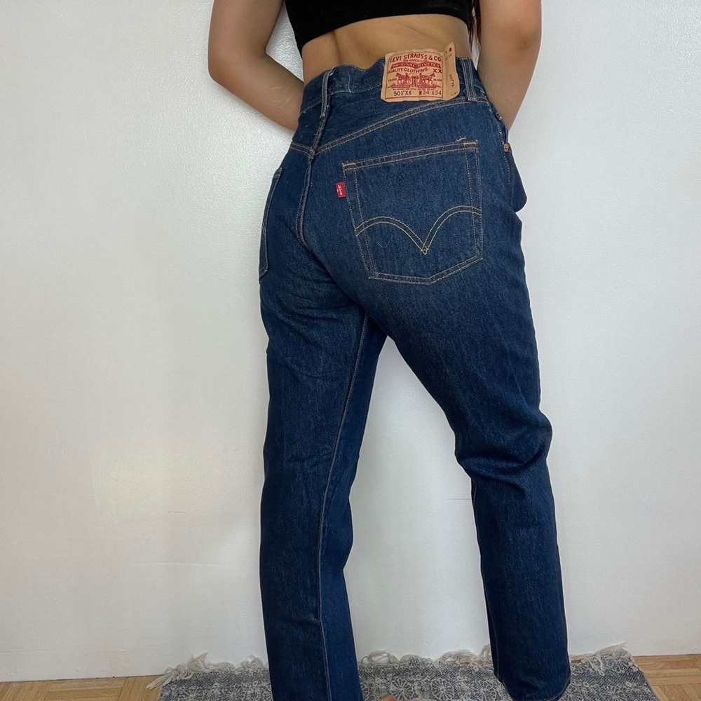 Dark blue Levi’s 501xx jeans
